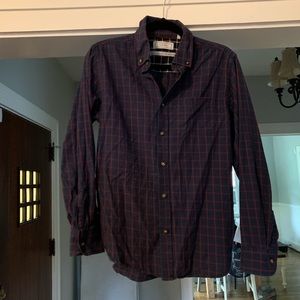 Navy and red Plaid button up